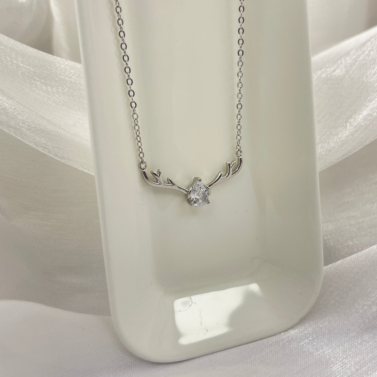 BREAUTTY 925 STERLING SILVER REINDEER NECKLACE CHAIN | RHODIUM POLISHED