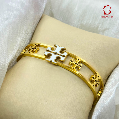 BREAUTTY TOMMY HILFIGER INSPIRED DESIGN OF CUFF STYLE BRACELET 18K GOLD PLATED | STAINLESS STEEL