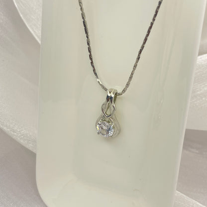 BREAUTTY 925 STERLING SILVER SOLITAIRE PENDANT CHAIN