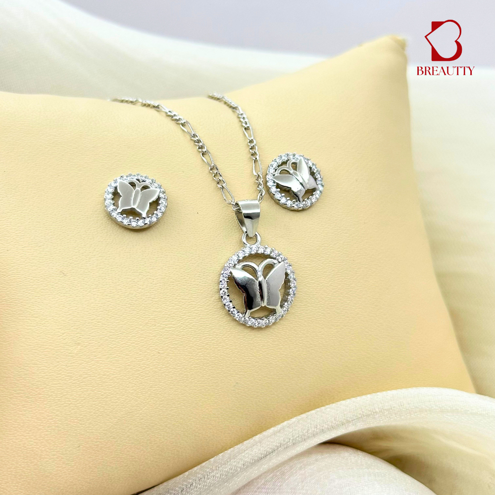 BREAUTTY BUTTERFLY DREAMS 925 STERLING SILVER PENDANT SET FOR GIRLS & WOMEN | PERFECT GIFT FOR EVERY OCCASION