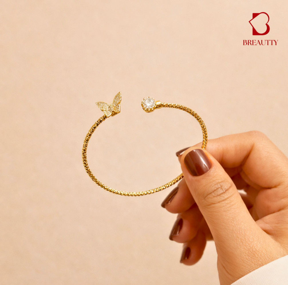 BREAUTTY 18K GOLD PLATED BUTTERFLY CUFF BRACELET – PARTY WEAR AFFORDABLE LUXURY
