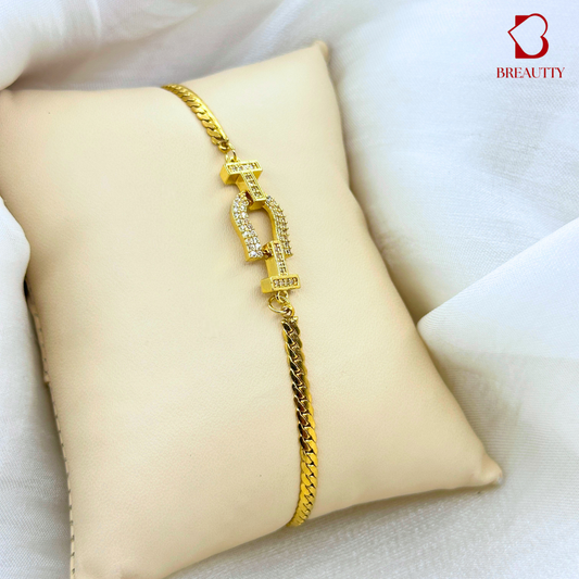 BREAUTTY 18K GOLD PLATED BELT BRACELET IN CHAIN | WATERPROOF