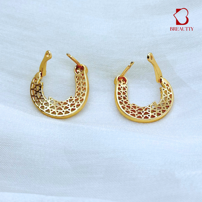 BREAUTTY MOON  AND GLITTERS DANGLES IN ROSE GOLD PLATING | WATERPROOF