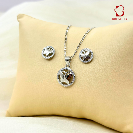 BREAUTTY BUTTERFLY DREAMS 925 STERLING SILVER PENDANT SET FOR GIRLS & WOMEN | PERFECT GIFT FOR EVERY OCCASION