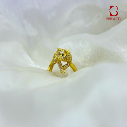 BREAUTTY 18K GOLD PLATED ADJUSTABLE COCKTAIL PANTHER RING FOR WOMEN | WILD EMPRESS